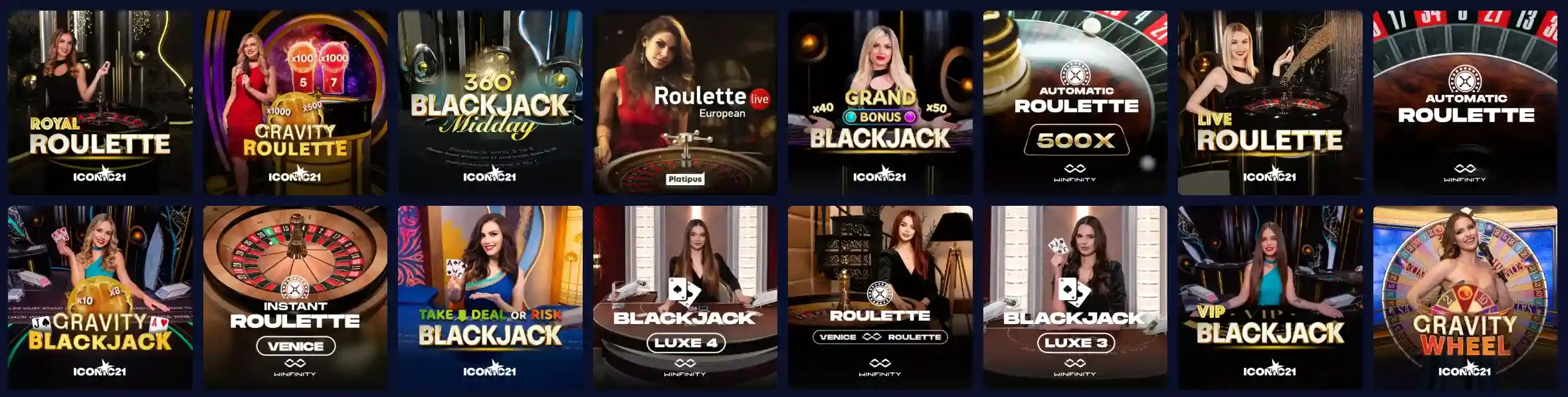 Jeux de casino en direct avec croupiers en direct sur Betory