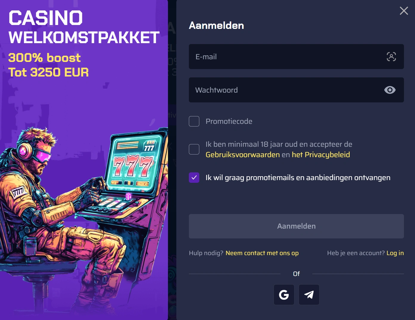 Hoe registreren bij Betory